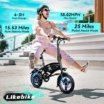 Folding Electric Bike for Adults, 500W Peak Motor, 14" Adults Electric Bicycles, 280.8Wh Battery, 25 Miles PAS Range, Mini E Bike for Adults and Teens, Ebike UL 2849 Certified, 3 Levels Assist - Image 3