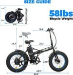 ECOTRIC Electric Bike 500W Folding Ebike 20" Fat Tire Foldable Electric Bicycle 48V 12.5AH Lithium Removable Battery Beach Snow Mountain E-Bike Commute Ebike for Adults Shimano 7-Speed,2 Batteries - Image 5