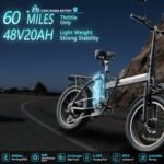 Freego Folding Electric Dirt Bike for Adults, 500W Motor,28Mph Max Speed/48V/20Ah/50Mile Removable Battery 7 Speed Electric Bike, 20" x 3 Tire Foldable Bike Front Supspension,Rearview Mirror - Image 3