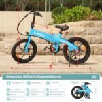 20" Folding Electric Bike for Adults | Lightweight Foldable Electric Bicycle - Weighs Only 45lbs | 500W Brushless Motor | 40+ Mile Range | 21mph Speed - Class 2 Fat TIre Ebike - Image 5