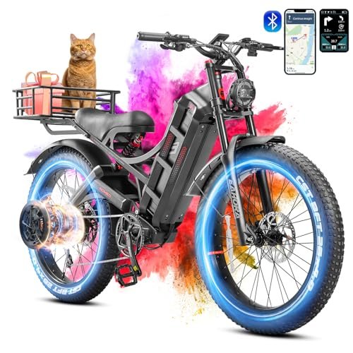 Version 1.0.0 eAhora Romeo Pro(2024 Upgrades) Peak 1600W Electirc Bike for Adults 48V 60Ah 120+ Miles Long Range Electric Bike, 26"*4.0 Fat Tire Electric Mountain Bicycle Full Suspension Ebike with APP Control - Image 1