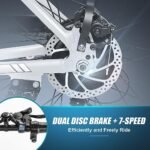 ANCHEER Electric Bike for Adults, 48V 500Wh EBike, UP to 60 Miles, Removable Battery, Fast-Charge, 26" Commuter Electric Bicycles, 7-Speed, LCD Digital Display, Suspension Fork, Cruise Control, UL2849 - Image 6