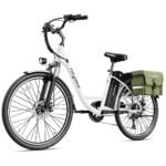 Heybike Cityscape Electric Bike 350W(Peak 500W) Electric City Cruiser Bicycle Up to 40 Miles 23MPH Removable Battery, 7-Speed and Dual Shock Absorber, 26" Electric Commuter Bike for Adults