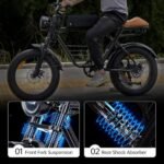 Electric Bike for Adult 1000W Motor 48V 15 Ah Removable Battery Max to 40 Miles Up to 27MPH, 7-Speeds 20“ Fat Tire Ebike Perfect for Commuter, Travel, Outdoor, Camping - Image 5