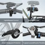 Jasion Roamer Electric Bike for Adults 1200W Peak Motor 528WH Removable Battery,up to 60miles 28MPH City Cruiser Ebike,26'' Commuter E Bike, 7-Speed Gears and Front Suspension Bicycles - Image 5