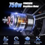 Electric Bike for Adults, 750W Motor (Peak 1000W), 48V 17.5Ah Removable Battery Ebike for Adults, 30Mph Max 55Mile Long Range Electric Bicycle for Commuting, Outdoors, Travel, Shopping - Image 2