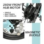 Nemo Folding Electric Bike Compact Ebike 250W Front Hub Motor 36V 7Ah Removable Battery Lightweight 16" Single Speed Foldable Bicycle City Commuter UL 2849 Certified 34 Pounds - Image 4