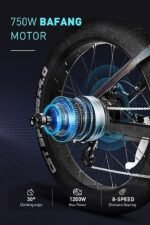 T7 Electric Bike for Adults Fat Tire Ebike 750W BAFANG Motor 20AH Removable Sam-Sung Battery 26 Inch Mountain 28MPH Electric Bicycle Full Suspension Shimano 8 Speed - Image 2