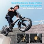 1500W Peak Electric Bike for Adults, 48V 25AH Removable Battery, 30+MPH, 80-100Miles Long Range Foldable Electric Bike, 20"x4.0" Fat Tire, 8 Speed Magnesium Alloy All Terrain Ebike - Image 4