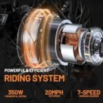 ECOTRIC Citycruiser Electric Bike 26" E Bike 350W Motor Bicycles Removable 36V 10AH Lithium Battery Commute Step-Through Ebike Moped for Adults with Basket Shimano 7 Speed Gears - Image 3