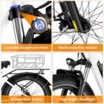 SENADA Electric Bike for Adults, LCD Display Electric Bicycle, 840Wh Mountain Ebike with USB Interface Removable Battery, 1000W Peak Motor, Max Speed 30MPH 65Miles, 26" x 4" Fat Tire & 7 Speed - Image 6