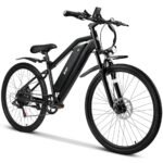 SWFT Edge Electric Mountain Bike for Adults- 44 Miles Max Range, 20mph Max Speed, 26” Tires, 3 Level Pedal Assist, LCD Display, EBike Black