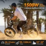 TESGO 1000W (1500W Peak) Moped Style Foldable Electric Bike,【LG Battery】 48V 16.8AH E Bike for Adults,【Full Suspension】 Double Shoulder Forks & Rear Air Shock,Dual Hydraulic, 20" Fat Tire EBike - Image 2