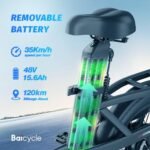 Electric Bike for Adults with 1500W Peak Motor,20MPH Top Speed,7 Speed Gear,750WH Detachable Battery,Folding Ebike with 20'' Fat Tire，Full Suspension UL Certificated Bicycle - Image 4