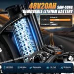 VITILAN 1200W Peak Electric Bike for Adults, U7 2.0 Folding 20*4.0 Inch Fat Tire Ebike, 48V 20AH Sam-Sung Removable Battery Max Range 80Miles&28Mph, Step-Through Electric Bicycle With Dual Suspension - Image 3