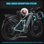 1000W/2000W Daul Motor Adults Electric Bike, 120Miles & 48V 30Ah LG Cell Battery, 26''x4.0 Inch Fat Tire Ebike, 30MPH Dual Hydraulic Disc Brakes Full Suspension, Mountain Ebikes for Men Women - Image 5