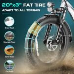 Vivi Folding Electric Bike for Adults, 20" Fat Tire Folding Ebike, 900W Peak Motor Foldable Electric Bicycle 21.7MPH Electric Cruiser Bike with 48V Removable Battery, 7 Speed Commuter E Bike - Image 5