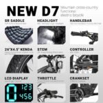 Himiway A7 Pro/D7 Cobra Electric Bike for Adults, 80MI Long Range 750W 27.5"X2.4"/26"×4.8" City/Mountain Ebike with Four-Bar Linkage Suspension,400lb Payload, 20+MPH, 9/7 Speed System - Image 7