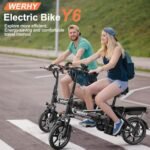 Y6 Electric Bike for Adults 750W Peak Motor, 22 mph Folding Ebike, 14" Adults Electric Bicycles, 499.2Wh Battery, 28 Miles Range, Mini E Bikes for Adults and Teens - Image 7