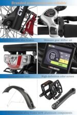 Cyrusher 20Inch Aluminum Electric Bike, Kommoda 750W 28MPH 48V 14Ah Ebike for Adult, Full Suspension, Dual Disc Brakes, 4.0inch Fat Tires, - Image 6