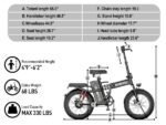 Foldable Electric Bike, 1200w Electric Bikes for Adults Up to 50 Miles, Folding Ebike with 48v 20ah Removable Battery, 16" Fat Tire Folding Electric Bike for Commute, LCD Display - Image 7