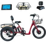 EMOJO Bull 8.5" Low Step Through Electric Tricycle for Adults Up to 100 Miles Long Range Ebike Trike with Differential 500W 7 Speed 20MPH Three Wheel Electric Bike