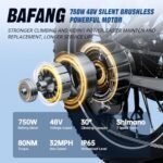 KingChii Electric Bike for Adults 750W BAFANG Motor EBike 48V 20Ah 21700 Removable LG Lithium Battery Fat Tires 20-32MPH Speed Range 90Miles Range Shimano 7-Speed E Bike - Image 2