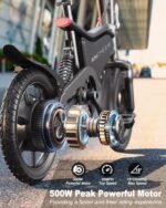 ANCHEER 14" Folding Electric Bike for Adults, 22MPH Ebike with 350W Motor[Peak 500W], 48V 374Wh Battery, Dual Shock Absorber,Brake Taillight, Cruise Control, UL 2849 Certified Electric Bicycle - Image 3