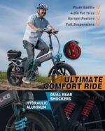 W Wallke Folding Electric Bike for Adults, 2000W Dual Motor, 48V 40Ah/60Ah Long Range Ebike, 20 inch Fat Tire Electric Bicycles for Delivery/Full Suspension/34MPH/AWD E-bike - Image 4