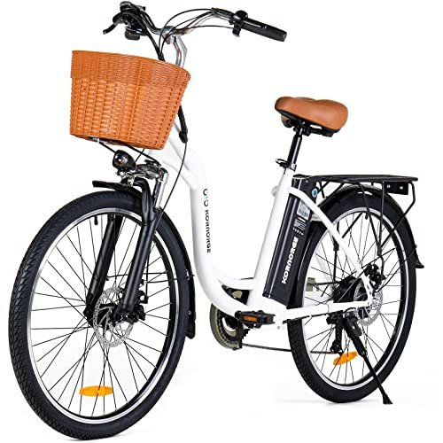 Version 1.0.0 Electric Bike for Adult - 26" City Cruiser Electric Bicycle 350W Motor-12.5 Ah Removable Battery-Up to 40 Miles,Shimano 6-Speed and Dual Shock Absorber,City Electric Commuter Bike for Adults - Image 1