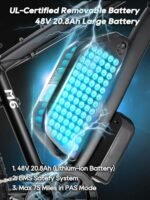 JOYWAY Electric Mountain Bike, Up to 32Mph 1500W Peak Power Electric Dirt Bike 48V 20.8Ah Removable Battery Electric Bike for Adults, 26"x4.0" Fat Tire Ebikes for Adults - Image 4