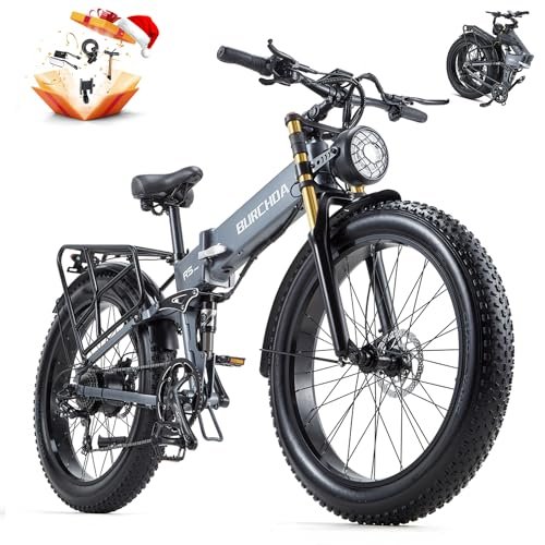 Version 1.0.0 1000W Electric Bike Adults, 48V 20Ah LG Cells Battery, 26''x4.0 Inch Fat Tire Ebike, 30MPH Dual Hydraulic Disc Brakes Full Suspension E Bike, 80Miles Off Road Mountain Ebikes for Men Women - Image 1