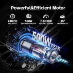 16" Mini Foldable Electric Bike, Max 40Miles Range & 22Mph & 500W Motor, Small Folding E-Bike with 36V 468Wh Removable Battery, Front Suspension and Commuter Electric Bicycle for Adults - Image 2