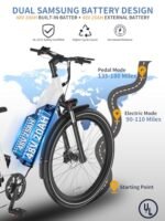 Electric Bike for Adults 1130W Peark Motor, 48V 20AH-45AH SAMSUNG Battery, Max 80 Miles 27.5" Ebike up to 32MPH, E-Bike with Torque Sensor, Front Suspension & Dual Hydraulic Brakes, App Control E Bike - Image 4