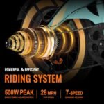 HAOQI Folding Electric Bike for Adults, 500W (Peak 750W) Brushless Motor Electric Bycicle with PAS Throttle, 48V 10.4Ah Removable Battery 20'' *4''Fat Tire Foldable Ebike with Phone Holder, 7-Speed - Image 2