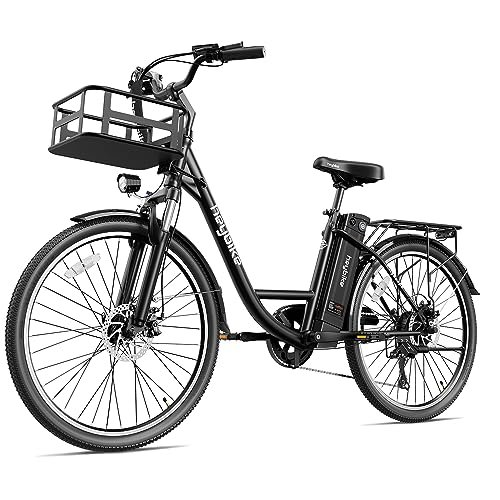 Version 1.0.0 Heybike Cityscape Electric Bike 350W(Peak 500W) Electric City Cruiser Bicycle Up to 40 Miles Removable Battery, 7-Speed and Dual Shock Absorber, 26" Electric Commuter Bike for Adults - Image 1