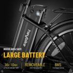 Heybike Cityscape Electric Bike 350W(Peak 500W) Electric City Cruiser Bicycle Up to 40 Miles Removable Battery, 7-Speed and Dual Shock Absorber, 26" Electric Commuter Bike for Adults - Image 3