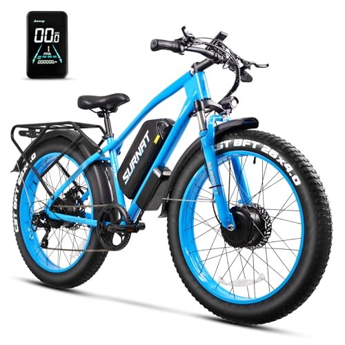 Version 1.0.0 Electric Bike for Adults - Dual Motor AWD 2000W 32MPH Ebike with 48v/22.5Ah Removable Battery, 26x4.0 Fat Tire Mountain Electric Bicycle, Hydraulic Disc Brake E-Bike for Men Women - Image 1
