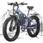 Peak 2200W Fat Tire Dual Motor Ebike 52V 23Ah Battery,26" x 4" Electric Mountain Bicycle for Adults Men 38MPH Full Lockbale Suspension Ebike 75 Miles Range 7 Speed Hydraulic Disc Brake（US Warehouse）