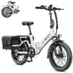Jasion EB7 ST 2.0 Electric Bike for Adults, 850W Power Motor 55 Miles 28MPH Top Speed Folding Ebike, 48V 10AH Built-in Battery Dual Suspension, 20" Fat Tire Electric Bicycles, Step-Thru Design