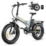 Electric Bike for Adults, 750W Folding Electric Bike, 20" x 4.0 Fat Tire All-Terrain, 48V 15AH Removable Battery for Electric Bike with 7 Speed for Adults with Rear Rack
