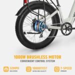 VELOWAVE Electric Bike 26" Fat Tire Ebike Electric Bike for Adults with 750w (Peak 1000W) Brushless Motor 48V 15AH Removable LG Cell with Lock& Bell - Image 3