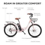 Viribus Electric Bike for Women, 500W (Peak 750W) 48V 13AH City Ebikes for Adults with Basket, Rack, Suspension, Aluminum Frame, Cruiser Commuter E Bike for Women, Step Through Electric Bike - Image 5