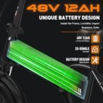 Electric Bike for Adults 20" x4.0 Fat Tire Electric Bicycle with 750W Motor, Foldable Ebkie with 48V 12AH Removable Battery E Bike Long Range 20-55mile with 7 Gears, UL2849 Certified - Image 3