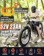 E·Bycco 2000W Peak 3000W Dual Motor Electric Bike for Adults, 52V 23Ah Battery E-Bicycle, 37MPH & 80Miles, Hydraulic Disc Brake, 26'' Fat Tire All Terrain Commuter E-Bike, Front/Full Suspension - Image 3