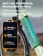 Jasion Roamer ST Electric Bike for Adults, 1200W Peak Motor Max 62miles & 28MPH City Cruiser Ebike,26'' Commuter Ebike, 528WH Removable Battery,7-Speed Electric Bicycles, Front Suspension Bicycles - Image 5