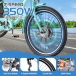 MOONCOOL Electric Tricycle for Adults, 350W 36V Electric Trike Motorized Three Wheel Electric Bicycle, 7 Speeds 3 Wheels Adult Electric Tricycle with Large Basket - Image 3