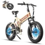 Snapcycle Eagle 750W Folding Electric Bike for Adults 28MPH 20'' Fat Tire Ebike 48V 15Ah Samsung Removable Battery,4A Fast Charger,Dual Suspension,Hydraulic Brake