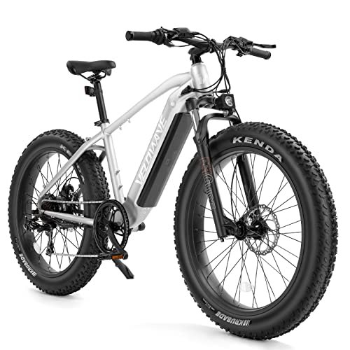 Version 1.0.0 VELOWAVE Electric Bike for Adults 750W BAFANG Motor Peak 1000 28MPH Mountain Ebike 48V 15Ah Removable LG Cells Battery 26'' Fat Tire E Bike Shimano 7-Speed (Step-Over, Silver) - Image 1