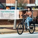 SDU Young Electric Hybrid Cruiser Bike, Up to 90 Miles Long Rang, True Comfort 350W Pedal Assist Beach City Commuter 27.5" E-Bike for Adults - Image 2